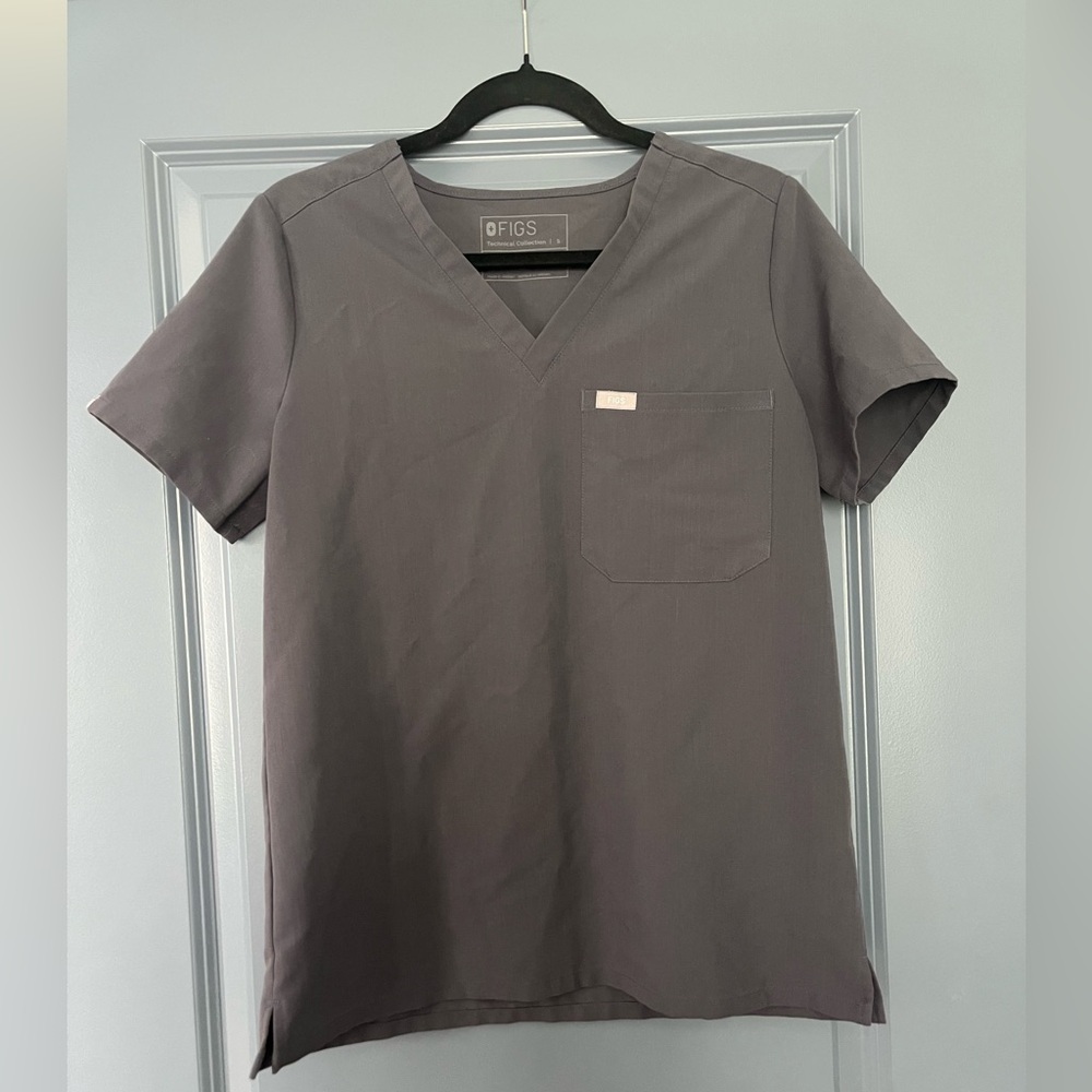 Figs Grey Scrub Top